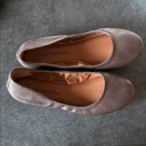 Lucky Brand Women's Taupe Leather Loafers